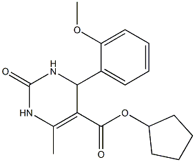 cyclopentyl 4-(2-methoxyphenyl)-6-methyl-2-oxo-1,2,3,4-tetrahydro-5-pyrimidinecarboxylate Struktur