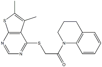 2-(3,4-dihydro-1(2H)-quinolinyl)-2-oxoethyl 5,6-dimethylthieno[2,3-d]pyrimidin-4-yl sulfide Struktur