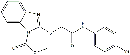 methyl2-{[2-(4-chloroanilino)-2-oxoethyl]thio}-1H-benzimidazole-1-carboxylate Struktur