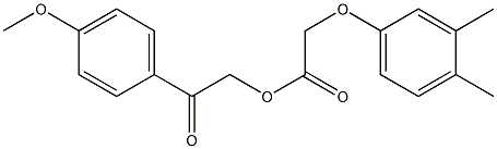 2-(4-methoxyphenyl)-2-oxoethyl (3,4-dimethylphenoxy)acetate Struktur