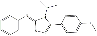 N-(3-isopropyl-4-(4-methoxyphenyl)-1,3-thiazol-2(3H)-ylidene)-N-phenylamine Struktur