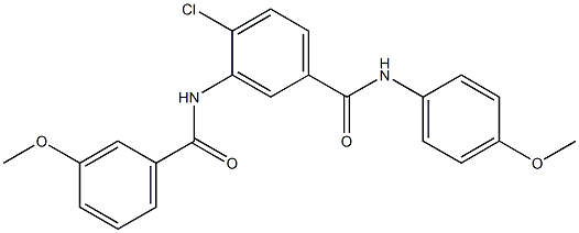 4-chloro-3-[(3-methoxybenzoyl)amino]-N-(4-methoxyphenyl)benzamide Struktur