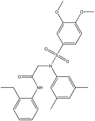 2-{[(3,4-dimethoxyphenyl)sulfonyl]-3,5-dimethylanilino}-N-(2-ethylphenyl)acetamide Struktur