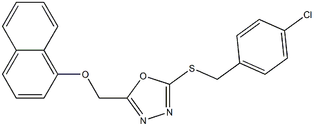 2-[(4-chlorobenzyl)sulfanyl]-5-[(1-naphthyloxy)methyl]-1,3,4-oxadiazole Struktur