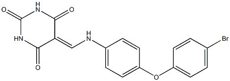 5-{[4-(4-bromophenoxy)anilino]methylene}-2,4,6(1H,3H,5H)-pyrimidinetrione Struktur