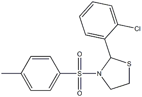 2-(2-chlorophenyl)-3-[(4-methylphenyl)sulfonyl]-1,3-thiazolidine Struktur