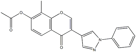 8-methyl-4-oxo-3-(1-phenyl-1H-pyrazol-4-yl)-4H-chromen-7-yl acetate Struktur