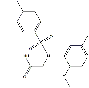 N-(tert-butyl)-2-{2-methoxy-5-methyl[(4-methylphenyl)sulfonyl]anilino}acetamide Struktur