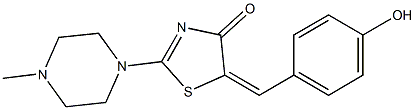 5-(4-hydroxybenzylidene)-2-(4-methyl-1-piperazinyl)-1,3-thiazol-4(5H)-one Struktur