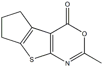 2-methyl-6,7-dihydro-4H,5H-cyclopenta[4,5]thieno[2,3-d][1,3]oxazin-4-one Struktur