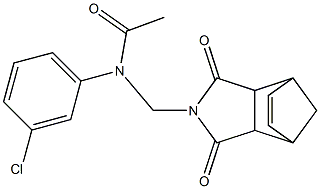 N-(3-chlorophenyl)-N-[(3,5-dioxo-4-azatricyclo[5.2.1.0~2,6~]dec-8-en-4-yl)methyl]acetamide Struktur