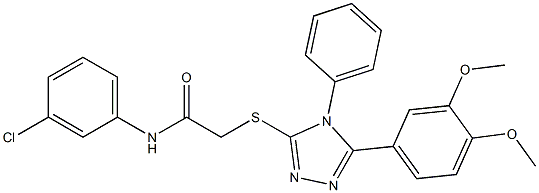 N-(3-chlorophenyl)-2-{[5-(3,4-dimethoxyphenyl)-4-phenyl-4H-1,2,4-triazol-3-yl]sulfanyl}acetamide Struktur