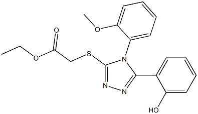 ethyl {[5-(2-hydroxyphenyl)-4-(2-methoxyphenyl)-4H-1,2,4-triazol-3-yl]sulfanyl}acetate Struktur