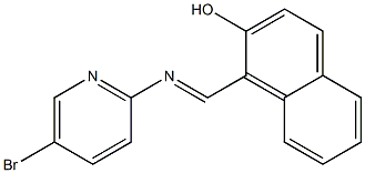 1-{[(5-bromo-2-pyridinyl)imino]methyl}-2-naphthol Struktur