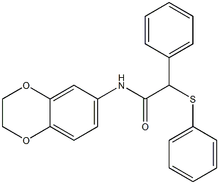 N-(2,3-dihydro-1,4-benzodioxin-6-yl)-2-phenyl-2-(phenylsulfanyl)acetamide Struktur