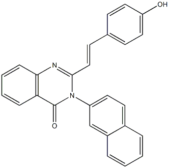 2-[2-(4-hydroxyphenyl)vinyl]-3-(2-naphthyl)-4(3H)-quinazolinone Struktur