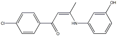 1-(4-chlorophenyl)-3-(3-hydroxyanilino)-2-buten-1-one Struktur