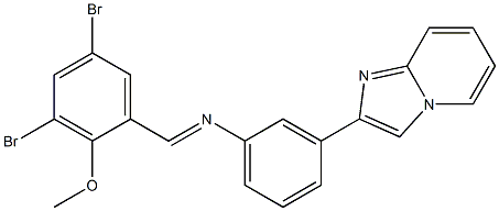 N-(3,5-dibromo-2-methoxybenzylidene)-N-(3-imidazo[1,2-a]pyridin-2-ylphenyl)amine Struktur