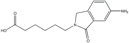 6-(6-amino-1-oxo-1,3-dihydro-2H-isoindol-2-yl)hexanoic acid Struktur