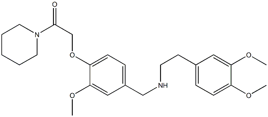 2-(3,4-dimethoxyphenyl)-N-{3-methoxy-4-[2-oxo-2-(1-piperidinyl)ethoxy]benzyl}ethanamine Struktur