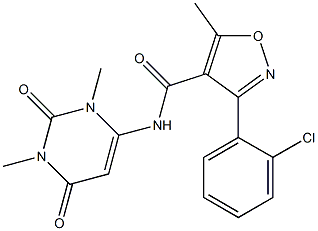 3-(2-chlorophenyl)-N-(1,3-dimethyl-2,6-dioxo-1,2,3,6-tetrahydro-4-pyrimidinyl)-5-methyl-4-isoxazolecarboxamide Struktur