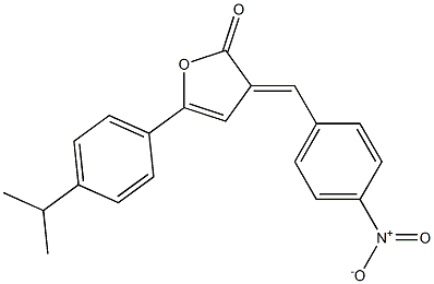 3-{4-nitrobenzylidene}-5-(4-isopropylphenyl)-2(3H)-furanone Struktur