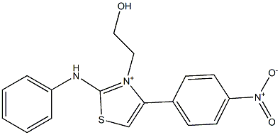 2-anilino-3-(2-hydroxyethyl)-4-(4-nitrophenyl)-1,3-thiazol-3-ium Struktur