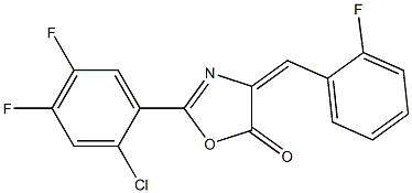 2-(2-chloro-4,5-difluorophenyl)-4-(2-fluorobenzylidene)-1,3-oxazol-5(4H)-one Struktur