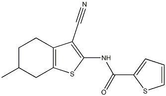 N-(3-cyano-6-methyl-4,5,6,7-tetrahydro-1-benzothiophen-2-yl)-2-thiophenecarboxamide Struktur