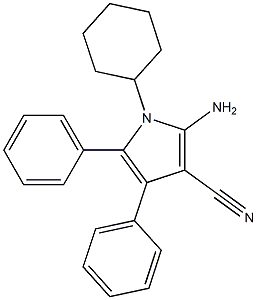 2-amino-1-cyclohexyl-4,5-diphenyl-1H-pyrrole-3-carbonitrile Struktur