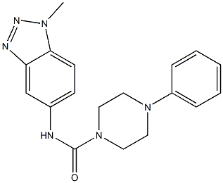 N-(1-methyl-1H-1,2,3-benzotriazol-5-yl)-4-phenyl-1-piperazinecarboxamide Struktur