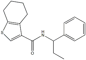 N-(1-phenylpropyl)-4,5,6,7-tetrahydro-1-benzothiophene-3-carboxamide Struktur