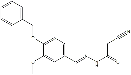 N'-[4-(benzyloxy)-3-methoxybenzylidene]-2-cyanoacetohydrazide Struktur