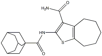 2-[(1-adamantylcarbonyl)amino]-5,6,7,8-tetrahydro-4H-cyclohepta[b]thiophene-3-carboxamide Struktur