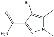 4-bromo-1,5-dimethyl-1H-pyrazole-3-carboxamide Struktur