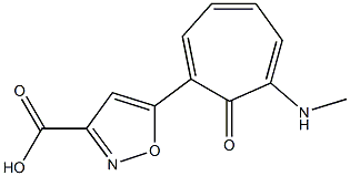 5-[6-(methylamino)-7-oxo-1,3,5-cycloheptatrien-1-yl]-3-isoxazolecarboxylic acid Struktur