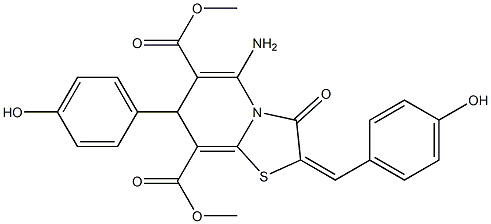 dimethyl 5-amino-2-(4-hydroxybenzylidene)-7-(4-hydroxyphenyl)-3-oxo-2,3-dihydro-7H-[1,3]thiazolo[3,2-a]pyridine-6,8-dicarboxylate Struktur