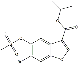 isopropyl 6-bromo-2-methyl-5-[(methylsulfonyl)oxy]-1-benzofuran-3-carboxylate Struktur