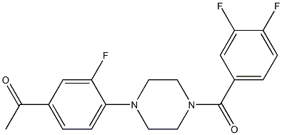 1-{4-[4-(3,4-difluorobenzoyl)-1-piperazinyl]-3-fluorophenyl}ethanone Struktur