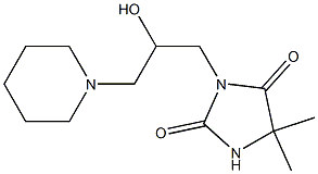 3-[2-hydroxy-3-(1-piperidinyl)propyl]-5,5-dimethyl-2,4-imidazolidinedione Struktur