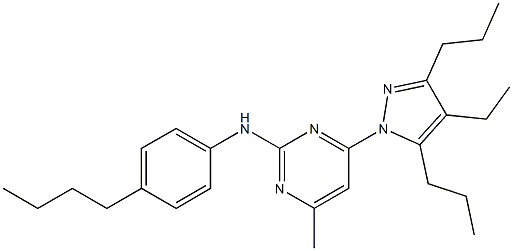 N-(4-butylphenyl)-N-[4-(4-ethyl-3,5-dipropyl-1H-pyrazol-1-yl)-6-methyl-2-pyrimidinyl]amine Struktur