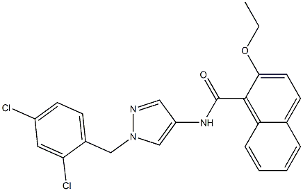 N-[1-(2,4-dichlorobenzyl)-1H-pyrazol-4-yl]-2-ethoxy-1-naphthamide Struktur