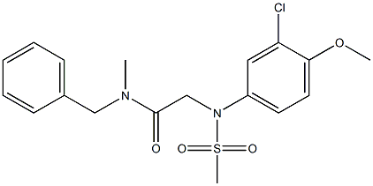 N-benzyl-2-[3-chloro-4-methoxy(methylsulfonyl)anilino]-N-methylacetamide Struktur