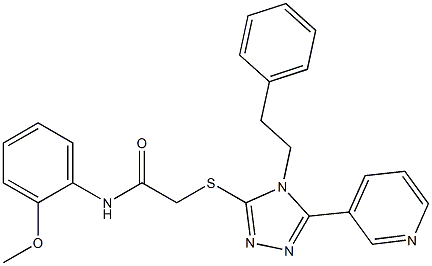 N-(2-methoxyphenyl)-2-{[4-(2-phenylethyl)-5-(3-pyridinyl)-4H-1,2,4-triazol-3-yl]sulfanyl}acetamide Struktur