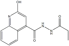 2-hydroxy-N'-propionyl-4-quinolinecarbohydrazide Struktur