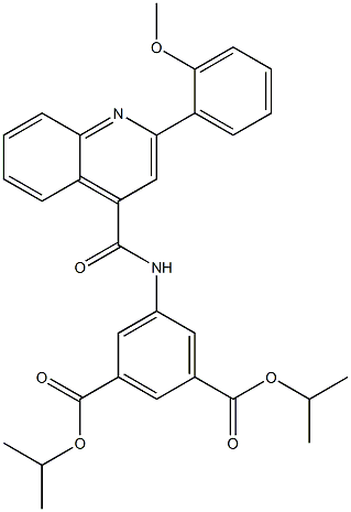 diisopropyl 5-({[2-(2-methoxyphenyl)-4-quinolinyl]carbonyl}amino)isophthalate Struktur