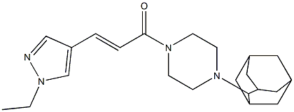 1-(2-adamantyl)-4-[3-(1-ethyl-1H-pyrazol-4-yl)acryloyl]piperazine Struktur