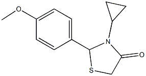 3-cyclopropyl-2-(4-methoxyphenyl)-1,3-thiazolidin-4-one Struktur