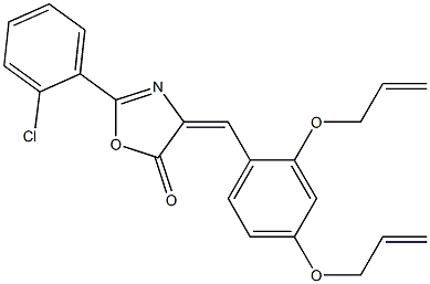 4-[2,4-bis(allyloxy)benzylidene]-2-(2-chlorophenyl)-1,3-oxazol-5(4H)-one Struktur