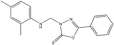 3-[(2,4-dimethylanilino)methyl]-5-phenyl-1,3,4-oxadiazole-2(3H)-thione Struktur